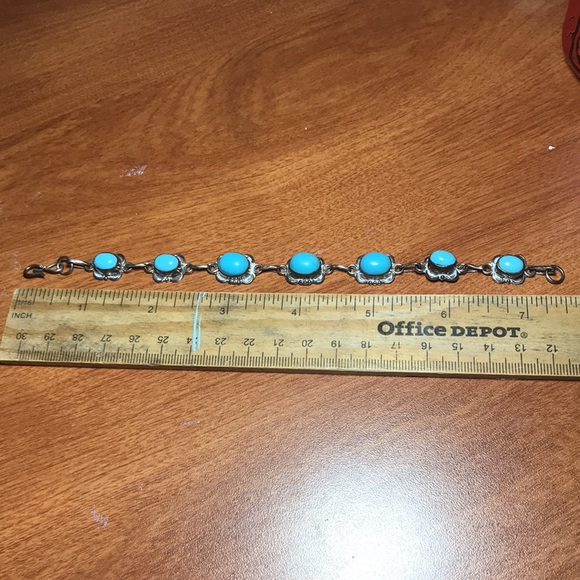 Sterling Silver and Turquoise Bracelet - Picture 3 of 6